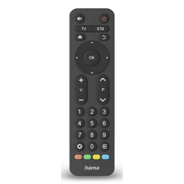 Hama Universal IR Wireless TV Remote Control, 2 Device Support, 31 Press Buttons, Black