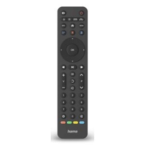 Hama Universal IR Wireless TV Remote Control, 8 Devices, 43 Buttons, Black