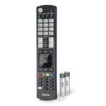 Hama Universal Remote Control for LG TVs, IR, Teach Function, Illuminating Buttons, Black