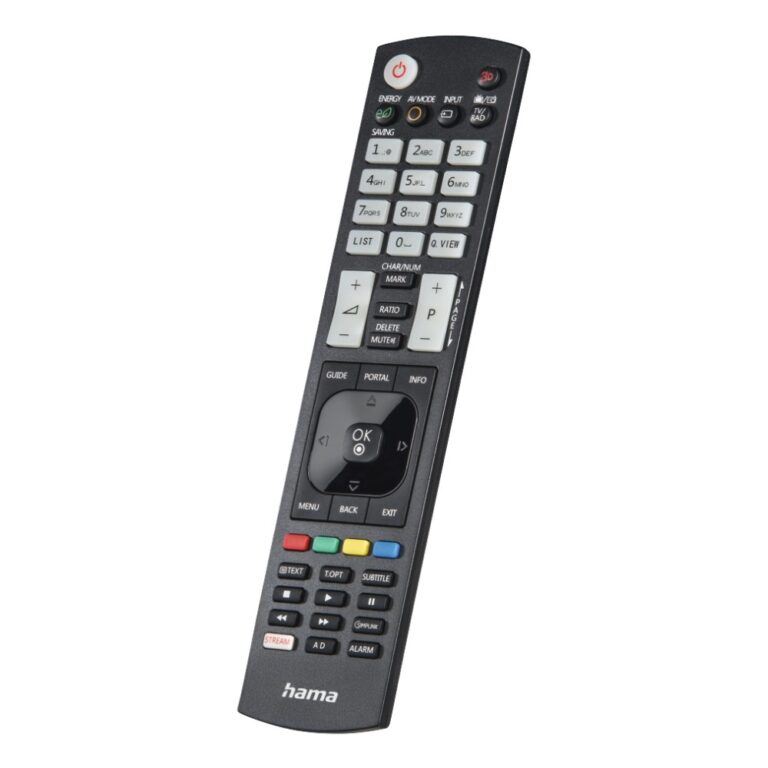 Hama Universal Remote Control for LG TVs, IR, Teach Function, Illuminating Buttons, Black