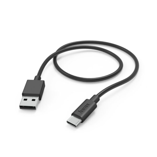 Hama USB 2.0 A to USB-C Charging Cable, 1m, 480 Mbit/s, 3A, Black