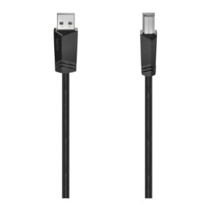 Hama USB 2.0 Cable 3m - USB A to USB B, Black, 480 Mbit/s