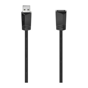 Hama USB 2.0 Extension Cable 3m - USB A Male to USB A Female, 480 Mbit/s, Black