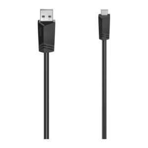 Hama USB 2.0 Mini-USB B to USB A Cable, 1.5m, 480 Mbit/s, Magnetically Shielded, Black