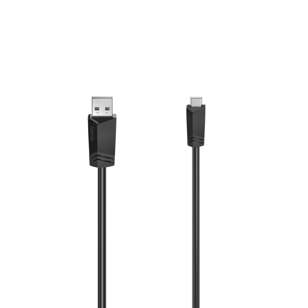 Hama USB 2.0 Mini-USB B to USB A Cable, 1.5m, 480 Mbit/s, Magnetically Shielded, Black Hama USB 2.0 Mini-USB B to USB A Cable, 1.5m, 480 Mbit/s, Magnetically Shielded, Black