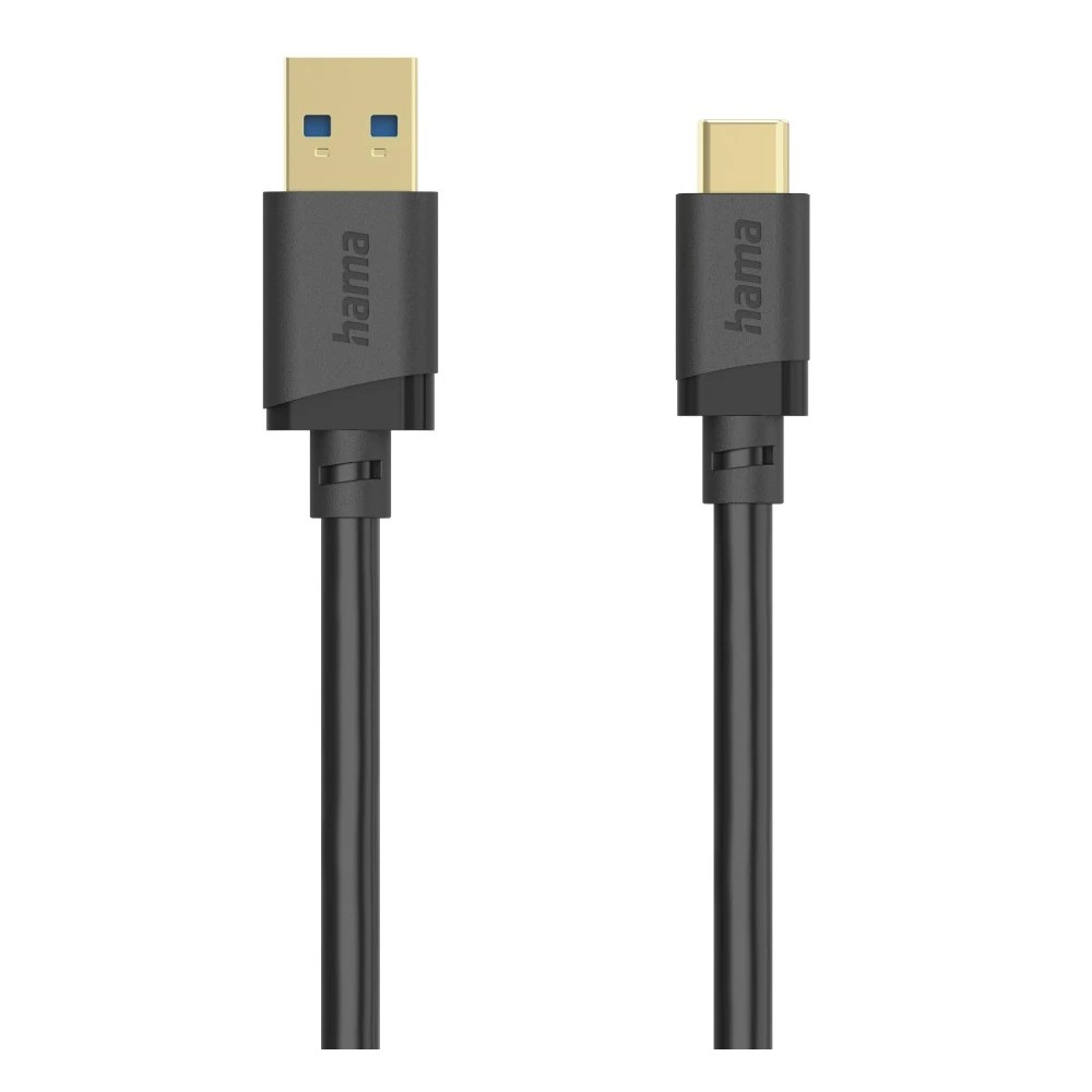 Hama USB 3.2 Gen 1 (3.1 Gen 1) Cable, USB-A to USB-C, 1.5m, 5 Gbit/s, Gold, Black Hama USB 3.2 Gen 1 (3.1 Gen 1) Cable, USB-A to USB-C, 1.5m, 5 Gbit/s, Gold, Black