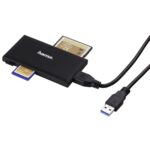Hama USB 3.2 Gen 1 (3.1 Gen 1) Type-A Card Reader for SD/microSD/CompactFlash/MS, Black