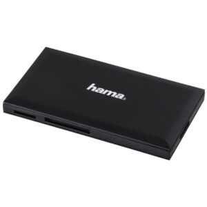 Hama USB 3.2 Gen 1 (3.1 Gen 1) Type-A Card Reader for SD/microSD/CompactFlash/MS, Black