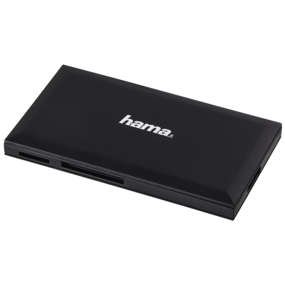 Hama USB 3.2 Gen 1 (3.1 Gen 1) Type-A Card Reader for SD/microSD/CompactFlash/MS, Black