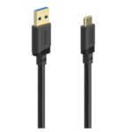 Hama USB-A to USB-C Cable, 0.75m, USB 3.2 Gen 1, 5 Gbit/s, Gold Plated, Black