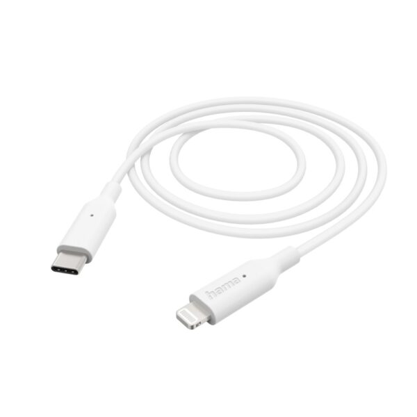 Hama USB-C to Lightning Charging Cable 1m White 3A 480 Mbit/s