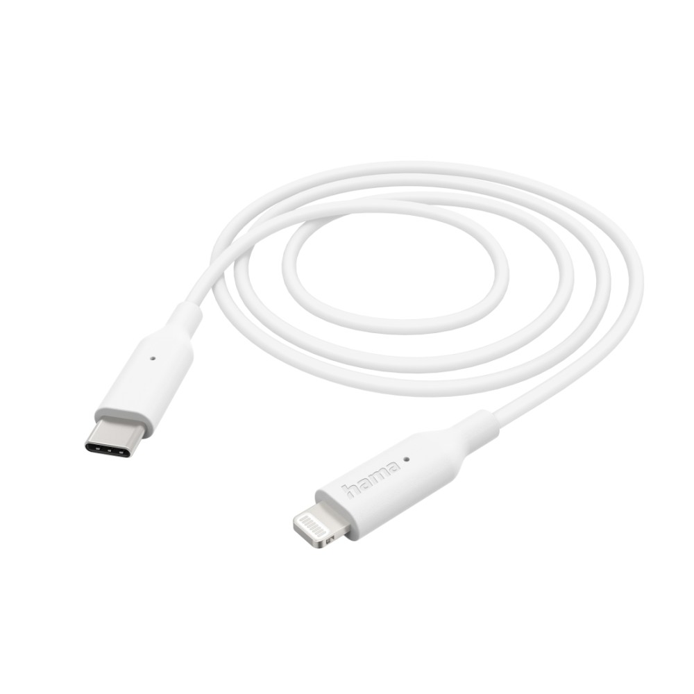 Hama USB-C to Lightning Charging Cable 1m White 3A 480 Mbit/s Hama USB-C to Lightning Charging Cable 1m White 3A 480 Mbit/s
