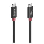 Hama USB-C to USB-C Cable, USB4 Gen 4x2, 1m, 80 Gbit/s, 240W, 5A, Black
