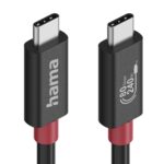 Hama USB-C to USB-C Cable, USB4 Gen 4x2, 1m, 80 Gbit/s, 240W, 5A, Black