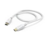 Hama USB-C to USB-C Charging Cable, 1.5m, 480 Mbit/s, 3A, Gold Plated, White
