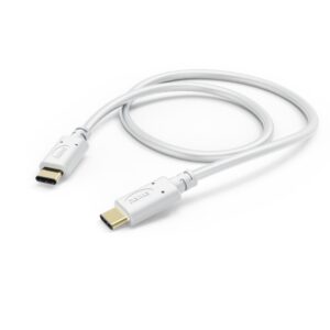 Hama USB-C to USB-C Charging Cable, 1.5m, 480 Mbit/s, 3A, Gold Plated, White