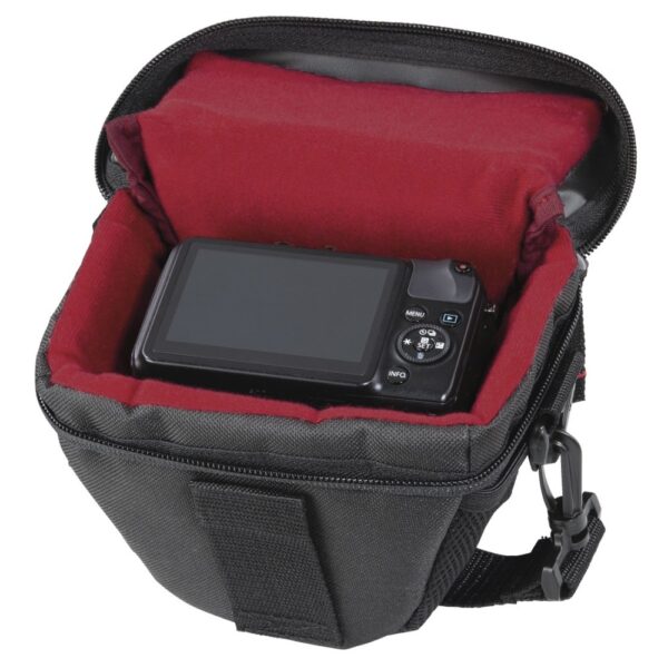 Hama Valletta Compact Camera Case, Black, Scratch Resistant, Shoulder Strap, Side Pocket
