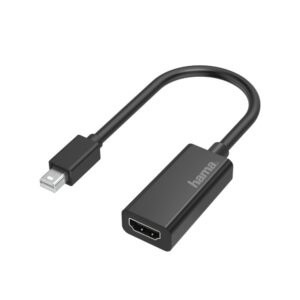 Hama Video Adapter, Mini DisplayPort Male to HDMI Female, 4K (4096 x 2160), Black