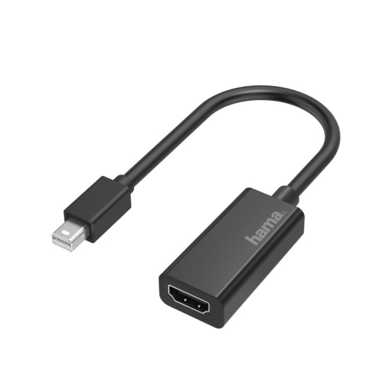 Hama Video Adapter, Mini DisplayPort Male to HDMI Female, 4K (4096 x 2160), Black