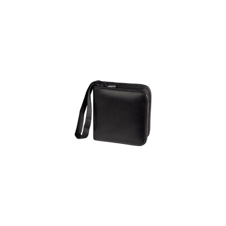 Hama Wallet 12 SD Memory Card Case Koskin Black with Carrying Strap and Index Card