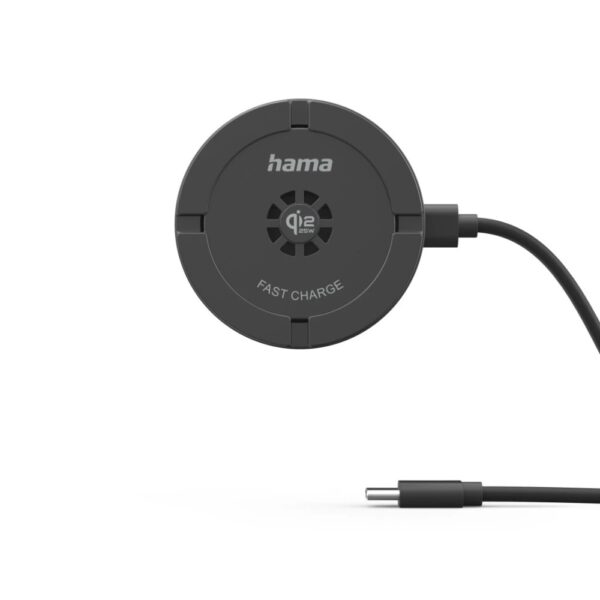 Hama Wireless Qi2 25W Active Air Cooling Charger Inductive Charging Pad Black