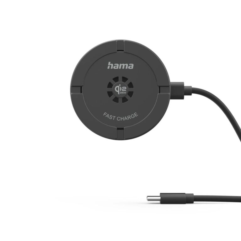 Hama Wireless Qi2 25W Active Air Cooling Charger Inductive Charging Pad Black