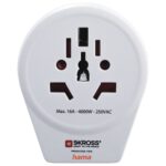 Hama World to Europe Universal USB Power Plug Adapter 2.4A White
