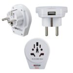 Hama World to Europe Universal USB Power Plug Adapter 2.4A White