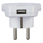 Hama World to Europe Universal USB Power Plug Adapter 2.4A White