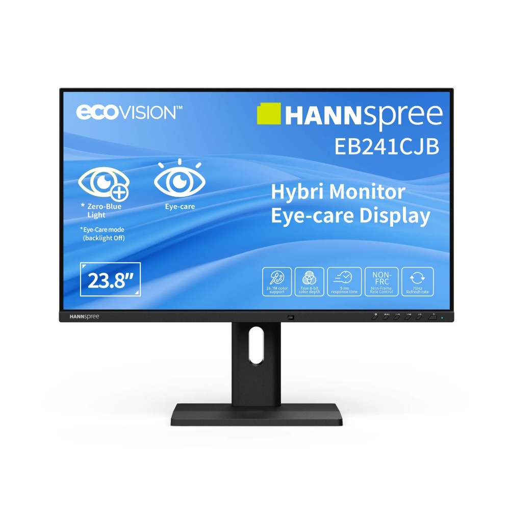 Hannspree Hybri EB241CJB 23.8" Full HD 75Hz TN Monitor with USB-C 65W PD Black Hannspree Hybri EB241CJB 23.8" Full HD 75Hz TN Monitor with USB-C 65W PD Black