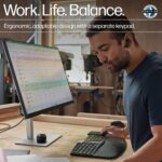 HP 965 Ergonomic Wireless Keyboard Full-size Membrane RF and Bluetooth Black