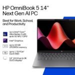HP OmniBook 5 14" 2K Laptop, Intel Core Ultra 5, 16GB RAM, 512GB SSD, Win 11