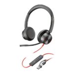 HP Poly Blackwire 8225 Headset USB-C with USB-C/A Adapter, Microsoft Teams Certified, ANC, Boom Microphone, Black