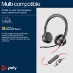 HP Poly Blackwire 8225 Headset USB-C with USB-C/A Adapter, Microsoft Teams Certified, ANC, Boom Microphone, Black