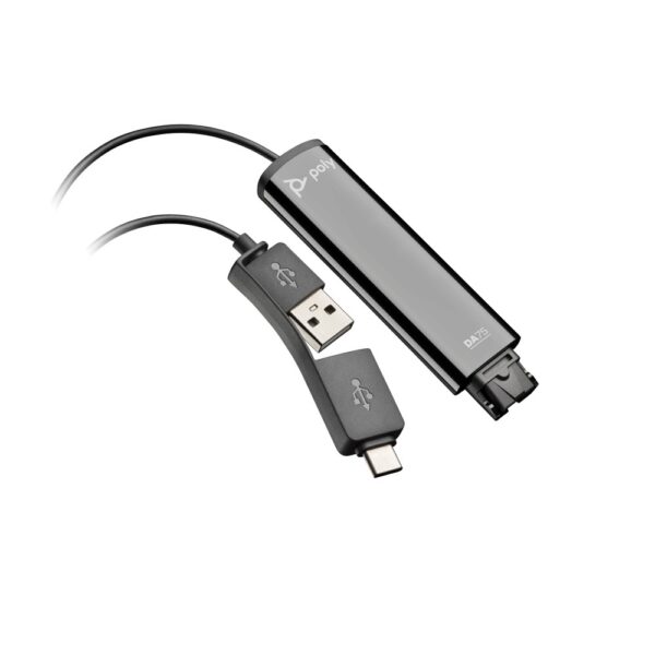 HP Poly DA75 USB to QD Adapter for Soundstation 2, IP 600, Duo, Trio C60 Black