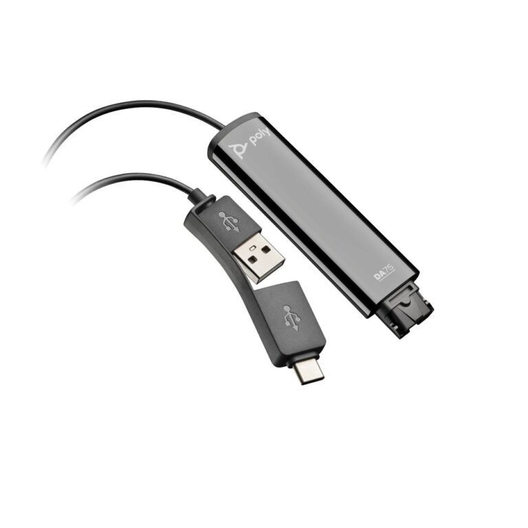 HP Poly DA75 USB to QD Adapter for Soundstation 2, IP 600, Duo, Trio C60 Black