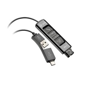 HP Poly DA85 USB to QD Black Adapter USB Type-A/Type-C Connector for Poly Headsets