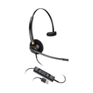 HP Poly EncorePro 515 USB-A Wired Monaural Headset with Boom Microphone, Microsoft Teams Certified, Black