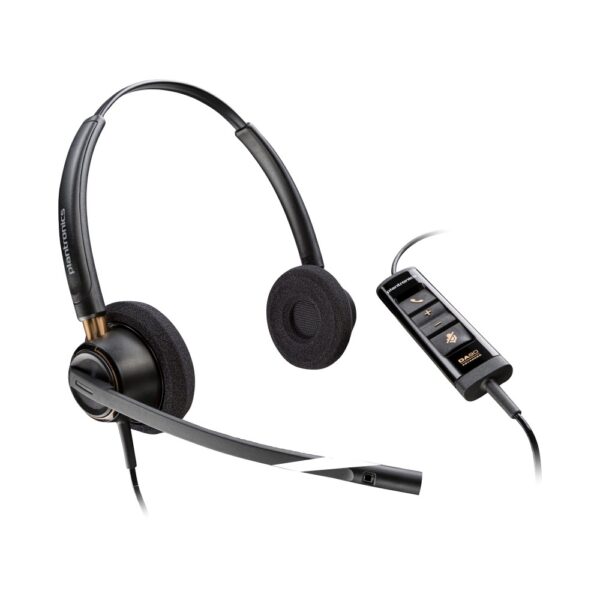 HP Poly EncorePro 525 USB-A Stereo Headset with Boom Microphone, Wired, Black