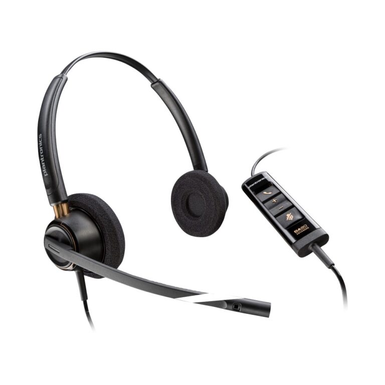 HP Poly EncorePro 525 USB-A Stereo Headset with Boom Microphone, Wired, Black