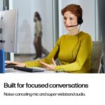 HP Poly Mission 415 Monaural Wired Headset with Microphone, USB-C, USB-A Adapter, Black