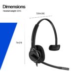 HP Poly Mission 415 Monaural Wired Headset with Microphone, USB-C, USB-A Adapter, Black