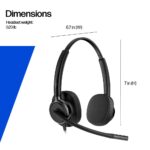 HP Poly Mission 425 Stereo Wired Headset with Microphone, USB-A, Black