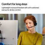 HP Poly Mission 425 Stereo Wired Headset with Microphone, USB-A, Black