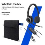 HP Poly Mission 625 Wired USB-C Stereo Headset with Boom Microphone & In-line Controls - Black