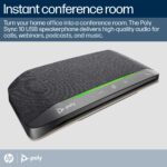 HP Poly Sync 10 USB Speakerphone for PC, Wired, USB-A, 2 Microphones, Black