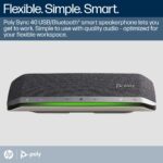 HP Poly Sync 40 Microsoft Teams Certified Speakerphone IP64 Bluetooth 5.1 USB-C Silver