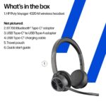 HP Poly Voyager 4320-M Wireless Headset with Boom Mic, USB-C, Bluetooth 5.1 & BT700 Dongle, Black