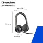 HP Poly Voyager 4320-M Wireless Headset with Boom Mic, USB-C, Bluetooth 5.1 & BT700 Dongle, Black