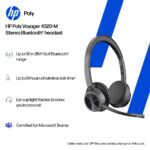 HP Poly Voyager 4320-M Wireless Headset with Boom Mic, USB-C, Bluetooth 5.1 & BT700 Dongle, Black